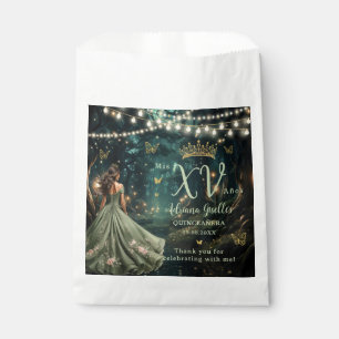 Enchanted Forest Sage Green Dress Quinceañera XV Favour Bags