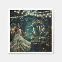 Enchanted Forest Sage Green Dress Quinceañera XV