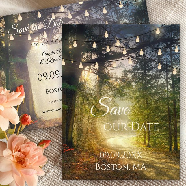 Enchanted Forest Save the Date Postcard (Creator Uploaded)