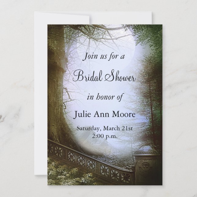 Enchanted Forest Scene Bridal Shower Invitation (Front)
