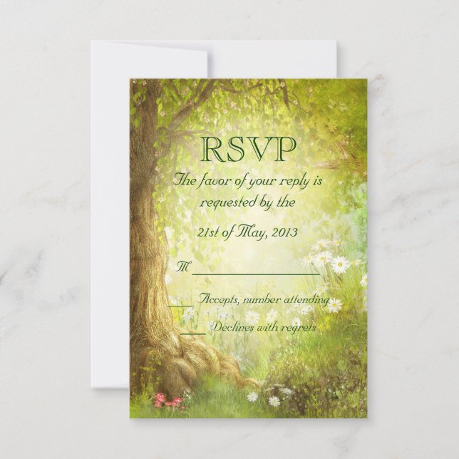 Enchanted Forest Scene RSVP Card (Front)