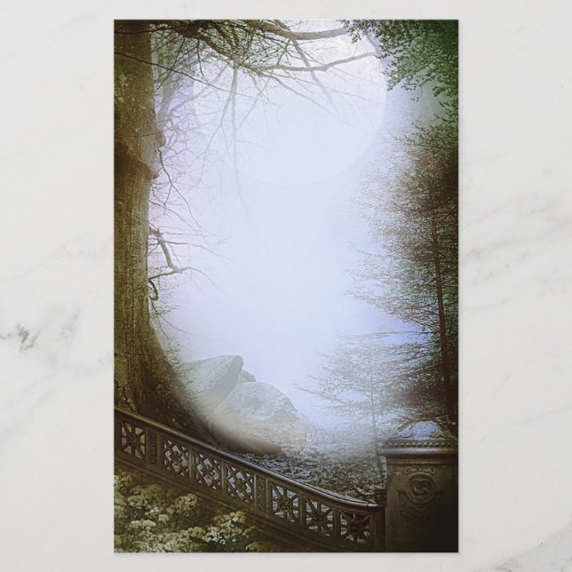 Enchanted Forest Scene Stationery (Front)