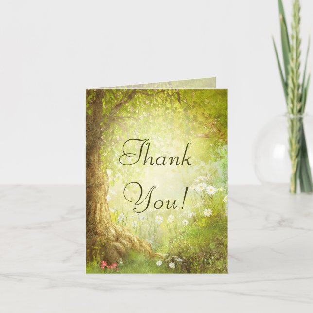 Enchanted Forest Scene Thank You Card (Front)