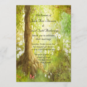 Enchanted Forest Scene Wedding Invitation
