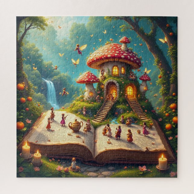 Enchanted Forest Setting With Fairies Jigsaw Puzzle (Vertical)
