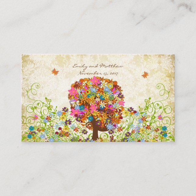 Enchanted Forest Side Branch Wedding Enclosure Card (Front)
