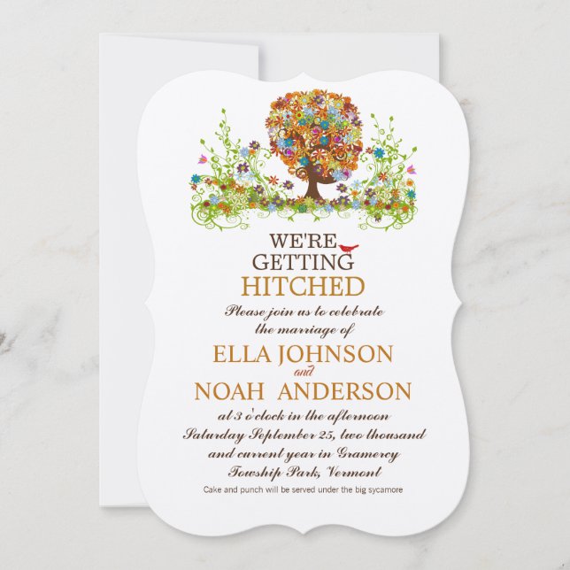 Enchanted Forest Side Branch Wedding Invitations (Front)
