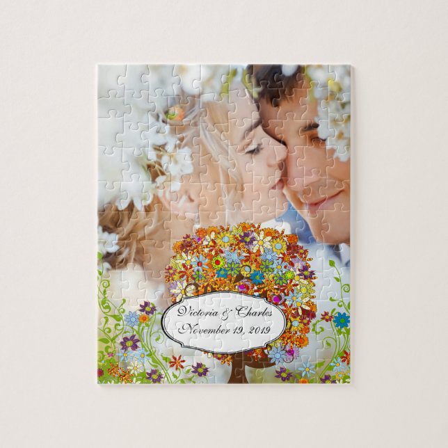 Enchanted Forest Side Branch Wedding Jigsaw Puzzle (Vertical)