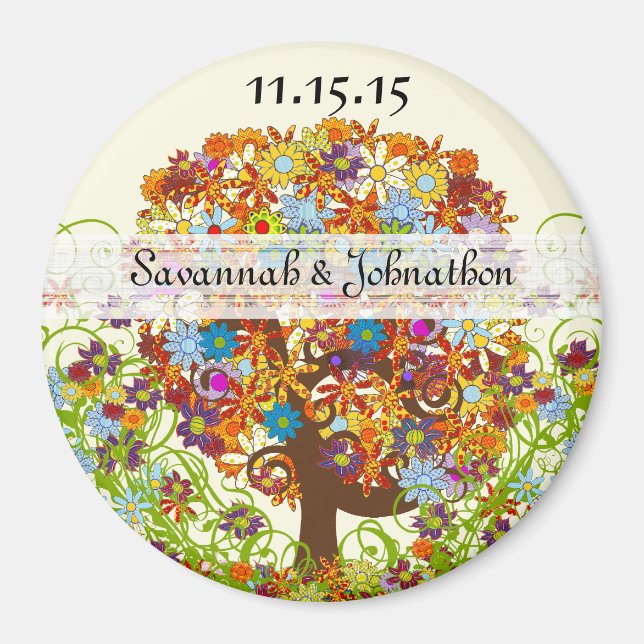 Enchanted Forest Side Branch Wedding Magnet (Front)