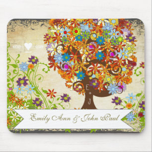 Enchanted Forest Side Branch Wedding Mouse Mat