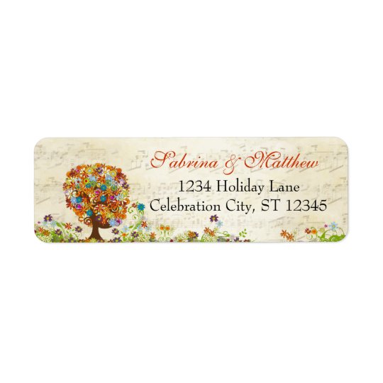 Enchanted Forest Side Branch Wedding Return Address Label