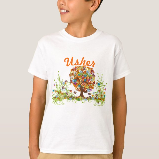 Enchanted Forest Side Branch Wedding T-Shirt (Front)
