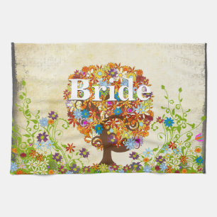 Enchanted Forest Side Branch Wedding Tea Towel