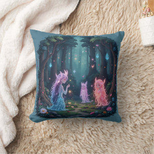 Enchanted Forest Spirits Magical Cottagecore Cushion