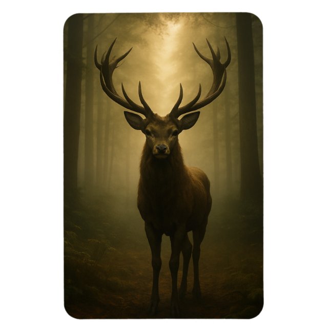 Enchanted Forest Stag – Ethereal Wildlife Art Magnet (Vertical)