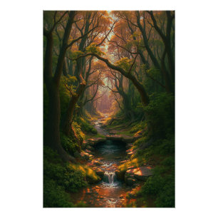 Enchanted Forest Stream Poster