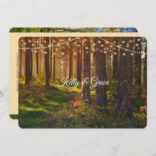 Enchanted Forest String Lights Wedding Invitation