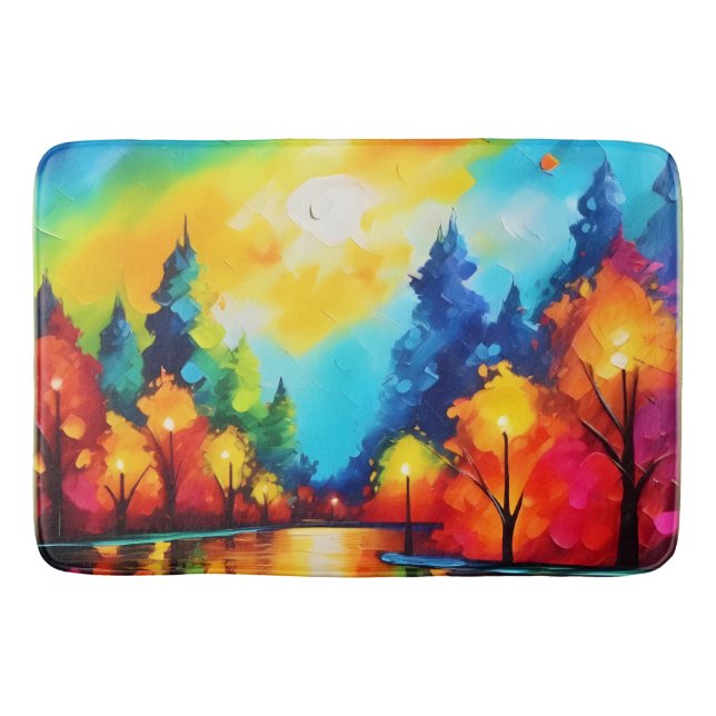 Enchanted Forest Sunset Bath Mat (Front)