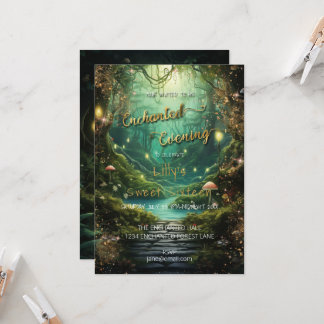 Enchanted Forest Sweet 16 Birthday Invitation