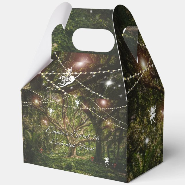 Enchanted Forest Sweet 16 Fairies Sparkling Lights Favour Box (Front)