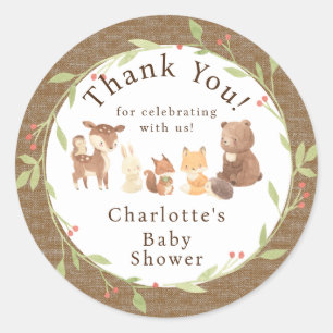 Enchanted Forest Thank You Classic Round Sticker