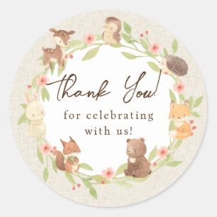 Enchanted Forest Thank You Classic Round Sticker