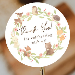 Enchanted Forest Thank You Classic Round Sticker