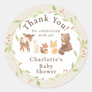 Enchanted Forest Thank You Classic Round Sticker