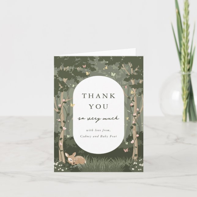 Enchanted Forest Thank You Note Card (Front)