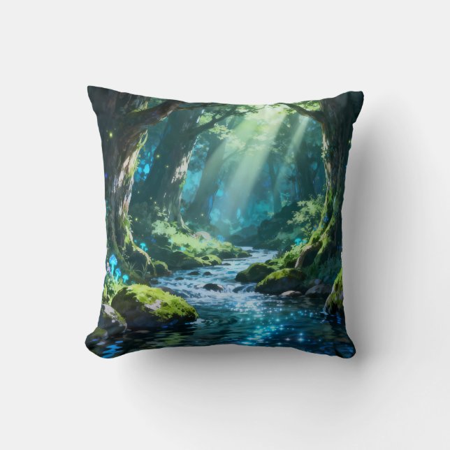 Enchanted Forest Throw Pillow (Front)