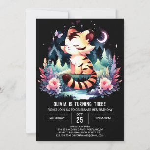Enchanted Forest Tiger Birthday Invitation