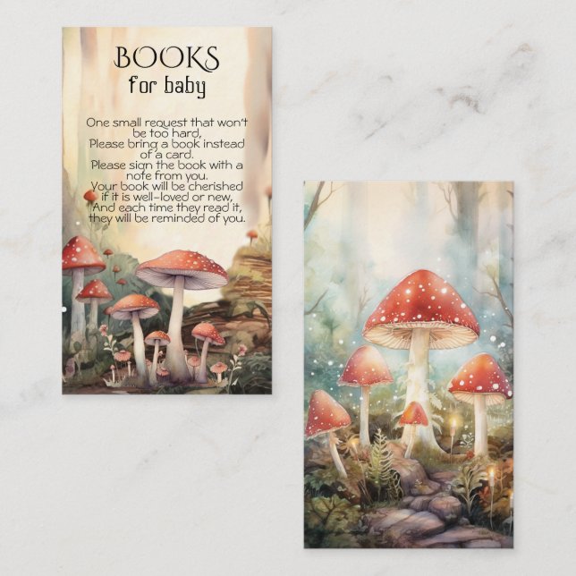 Enchanted Forest Toadstool Mushroom Books for baby Business Card (Front/Back)