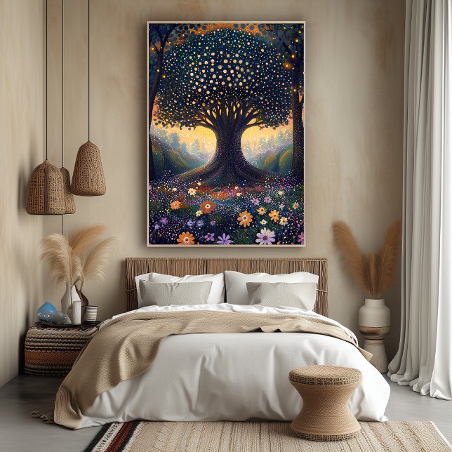 Enchanted Forest Tree in Pointillist Style Poster (Creator Uploaded)