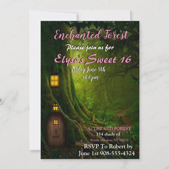 Enchanted Forest Tree Invitation (Front)