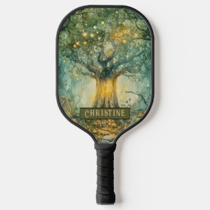 Enchanted Forest Tree Of Lights Personalized Pickleball Paddle