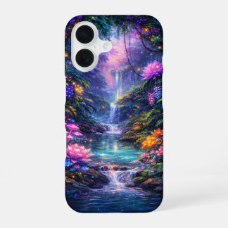 Enchanted Forest Waterfall Glow iPhone 16 Case