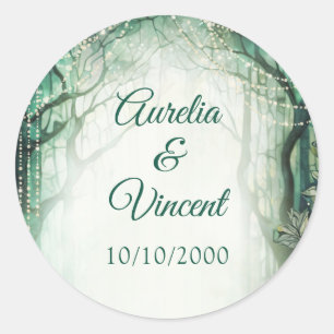 Enchanted Forest Wedding Classic Round Sticker
