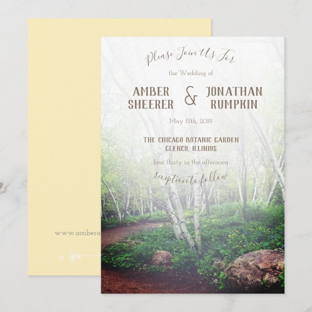 Enchanted Forest Wedding Invitation (Front/Back)