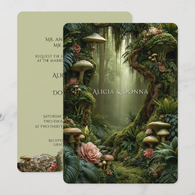 Enchanted Forest Wedding   Invitation (Front/Back)