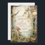 Enchanted Forest Wedding Invitation<br><div class="desc">Ethereal forest path of flowers and trees are featured in this magical enchanted  wedding invitation style,  with trees,  magical mushroom and hanging lantern lights. Order in print,  as a digital download or both. Create an ethereal themed invite for your special day.</div>