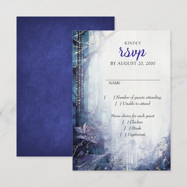 Enchanted Forest Wedding RSVP Card (Front/Back)