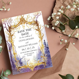 Enchanted Forest Wedding Save The Date Card