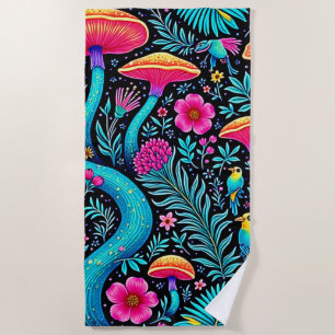 Enchanted Forest Whimsical Dream Design Beach Towel