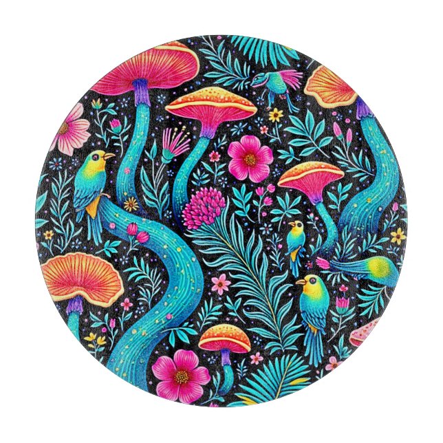 Enchanted Forest Whimsical Dream Design Cutting Board (Front)
