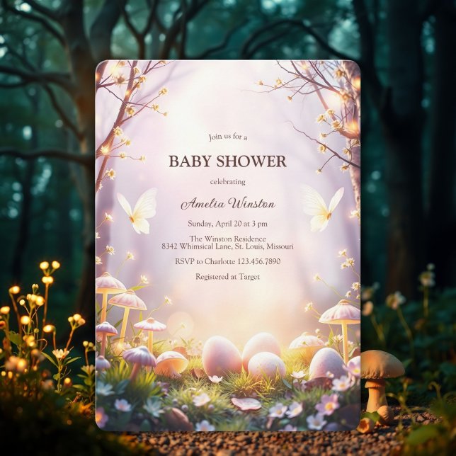 Enchanted Forest Whimsical Easter Egg Baby Shower Invitation (Enchanted Forest Whimsical Egg Easter Themed Baby Shower Invitation)