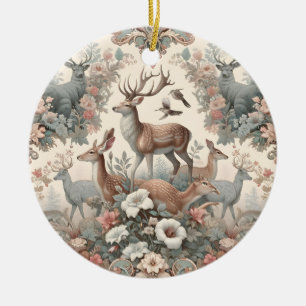 Enchanted Forest Whispers: Victorian Wildlife Ceramic Tree Decoration
