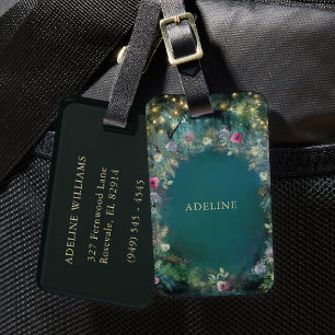 Enchanted Forest Wild Rose Greenery Fairy Woodland Luggage Tag