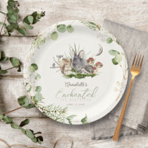 Enchanted Forest Woodland Animals Birthday Cream
