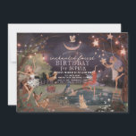 Enchanted Forest Woodland Animals Fairies Birthday Invitation<br><div class="desc">This magical and whimsical girl's enchanted forest birthday invitation features fairies and woodland animals such as a bunny, deer, fox, owl, and peacock on a starry night background in the woods. The reverse side features a black background with rose patterns. Perfect for slumber parties or sleepovers. Personalise for your needs....</div>