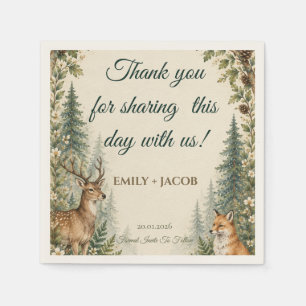 Enchanted Forest Woodland Animals Paper Napkins